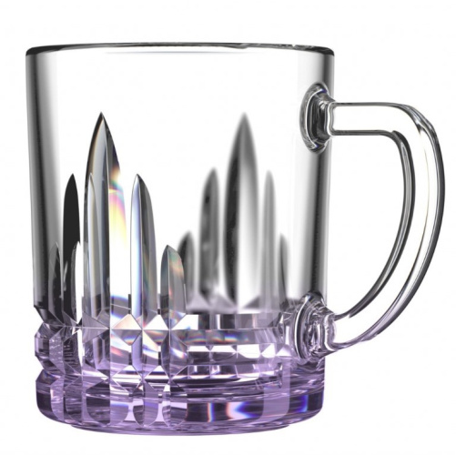 Кружка стеклянная 300мл Венеция цветное дно микс Декостек 128-Н9