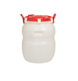 Бочка  60л пластиковая пищевая круглая, горловина d-33см, с навесными ручками, герметичная, белая Радиан