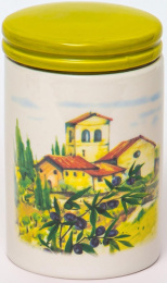 Банка для сыпучих керамическая (доломит) 850мл Итальянский дворик, в п/у Elrington 110-07128