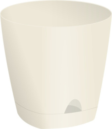 Горшок для цветов пластиковый Amsterdam с прикорневым поливом 4л d-20см сливочный InGreen ING6201СЛ