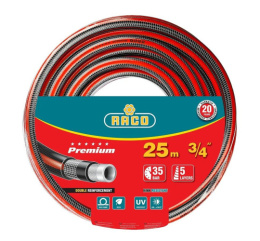 Шланг поливочный ПВХ армированный Premium 3/4" (19мм) 25м, 5-ти слойный, черно-красный Raco 40300-3/4-25