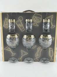 Двойка - набор стеклянный 12 предметов (6 бокалов для вина + 6 стопок) Флора, в п/у Gid Glass GN44411+1022ch