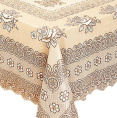 Скатерть виниловая прямоугольная 150х230см, бежевый Embossed С605