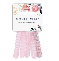 Резинки для волос Monte Vita набор   5шт. пружинка, 5см, розовые 457062