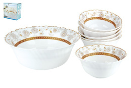 Набор салатников стеклокерамических  7шт. (1шт.-200мм/ 950мл, 6шт.-110мм/270мл) Корица, в п/у Коралл W-7A5 160203