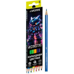 Карандаши цветные  6 цветов Devente Robotic 2М, шестигранные 5021539