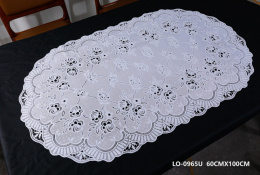 Салфетка виниловая овальная 60х100см Лейс, белый Grace LO-0965U