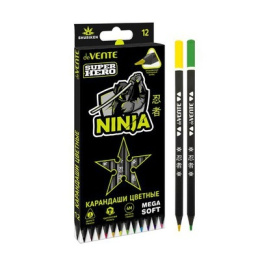 Карандаши цветные 12 цветов Devente Trio Mega Soft Superhero 4М, трехгранные 5022335