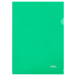 Папка-уголок А4 Стамм 180мкм, зеленая прозрачная ММ-30945