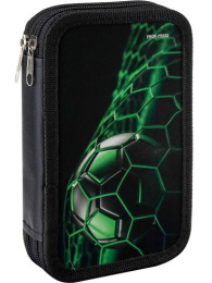 Пенал двухкамерный Зеленая футбольная сетка, большой ПН-7059