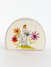 Салфетница керамическая (доломит) 100х80х40мм Серый кот, в п/у Elrington 208-07001