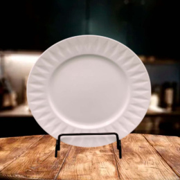 Тарелка керамическая мелкая 200мм Призма, белый Радужный Дом РД22581