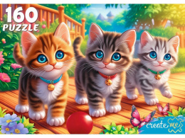 Пазлы  160 элементов Три котенка в саду УК160-5540