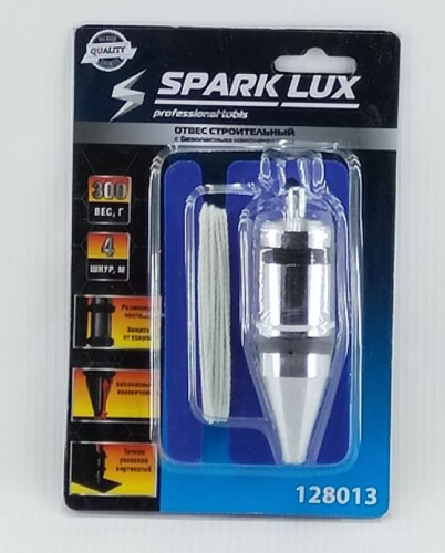 Отвес строительный 300г со шнуром 4м Spark Lux 128013/01649