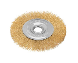 Крацовка для угловой шлифовальной машины 150мм, посадка 22,2мм, плоская из латунированной витой проволоки Matrix 74664