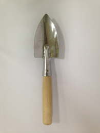 Совок посадочный из нержавеющей стали малый деревянная ручка