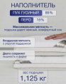 Подушка 50х68см Гусиный пух 85% / перо 15% (хлопок 100%, кант) белая, в сумке, Коллекция Нежное облако Империя пуха ИП131