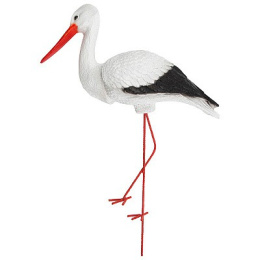 Фигурка садовая из полистоуна Аист средний на металлических ногах 55х19х80см Park 169395