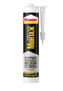 Клей (жидкие гвозди) Момент Монтаж суперсильный 400г белый Момент