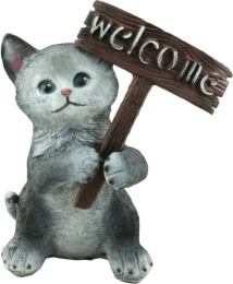 Фигурка садовая из полистоуна Котенок Welcome 22х14х25см ТулаСад 452