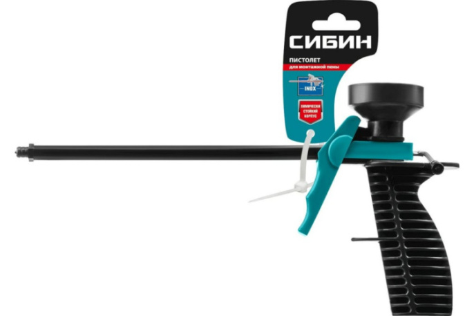 Пистолет для монтажной пены с пластиковым корпусом Сибин 06875