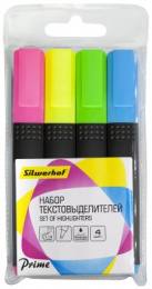 Текстовыделителей набор 4 цвета Silwerhof Prime+, 1-4мм 1526270