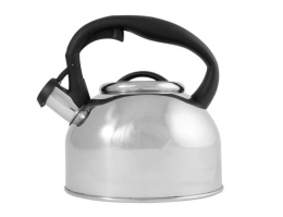 Чайник из нержавеющей стали со свистком 2,5л черная ручка, Melodia зеркальная полировка Mallony 006870