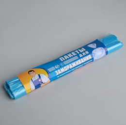 Пакеты фасовочные для заморозки в рулоне 25х32см  30шт. 13мкм ПНД голубые Тов.Чистов 88454