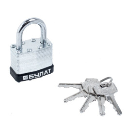Замок навесной Булат ВС 0140, стальной, 5 ключей, d-6мм, проем дужки внутри 48,6мм Булат 41999
