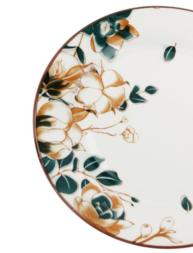 Тарелка фарфоровая мелкая 200мм Хлопок Фокус т8-2600ц