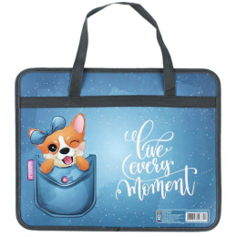 Папка-портфель детский А4 Корги в кармане ПМ-А4-25 КОРГИ В КАРМАНЕ