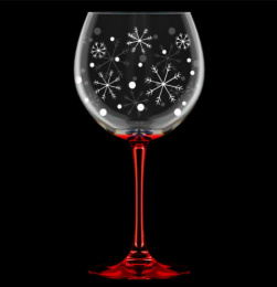 Бокал для вина стеклянный 650мл Снегопад, красный, в п/у Декостек 306-ГН9