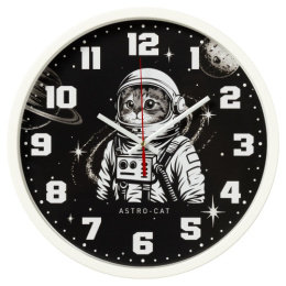 Часы настенные круглые d-30см Космонавт, белый Рубин 3027-044