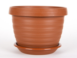 Горшок для цветов пластиковый Толедо с поддоном  4,5л d-24см h-17см терракот 5plast 5PL0450