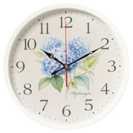 Часы настенные круглые d-30см Гортензия, белый Рубин 3027-046
