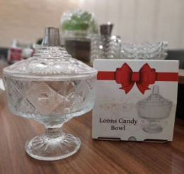 Ваза для конфет стеклянная с крышкой Best Gold 125мм/450мл h-170мм, в п/у Gamin Glass 404/30270404