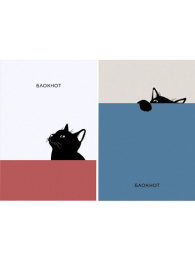 Блокнот А7  48 листов Черный кот, склейка Б48-3011