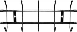Вешалка настенная металлическая 5 крючков 47х18см, черный Nika ВН5/Ч