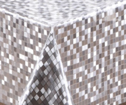 Клеенка столовая на тканевой основе 1,4х20м Tango Металлик 6190Y (серебро)