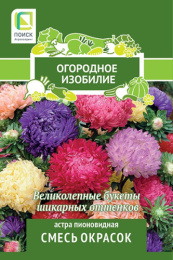 Астра Пионовидная смесь окрасок 0,3г цветной пакет серия Огородное изобилие Поиск