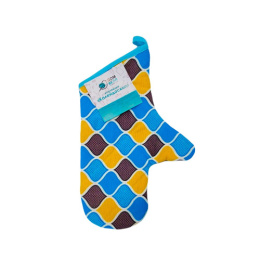 Варежка кухонная стеганая рогожка Калейдоскоп Орнамент 565/1 ДомВелл 