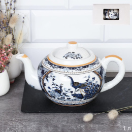 Чайник заварочный фарфоровый 1,00л Павлин, в инд/у JS-11/731382