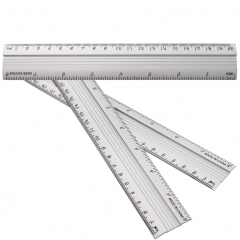 Линейка металлическая  20см, 2 шкалы, в чехле 3746