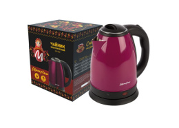 Чайник электрический 1,8л 1500Вт, МА-002, нержавеющая сталь, диск, бордовый Матрена 006748