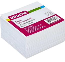 Блок для записей 9х9х5 Attache, белый 27029