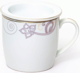 Кружка заварочная фарфоровая 350мл с металлическим ситом Аврора Алия, в п/у Guterwahl 113-19070