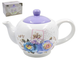 Чайник заварочный керамический (доломит)  950мл Сиреневый букет, в п/у Lavenir HC700-P85