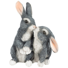 Фигурка садовая из полистоуна Зайчата целуются 18х13,5х23см Park 169453