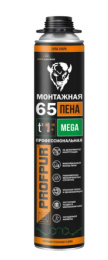 Пена пистолетная "Profpur mega" 870мл.всесезонная (выход до 65л.) 01-02-15