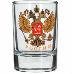 Набор стопок стеклянных Гладкий 6шт. 50мл Герб России, в п/у Gid Glass D1022/06